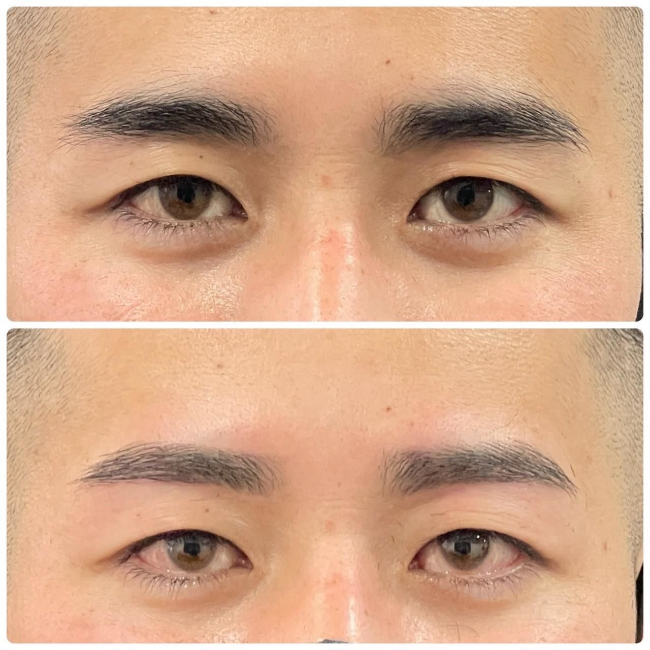 眉毛ワックス+カットのビフォーアフター