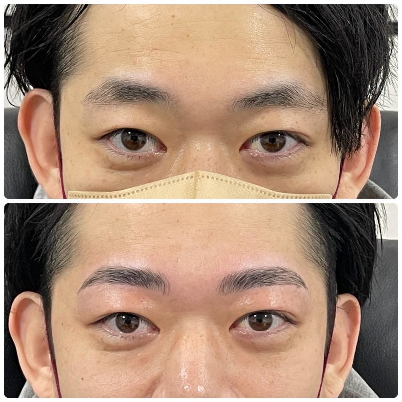 眉毛ワックス+カットのビフォーアフター
